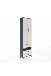 Arges Dolap 3 Raflı 3 Çekmeceli Tek Askılı 60x30x221 Antrasit-Aytaşı