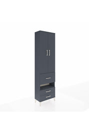 Arges Dolap 3 Raflı 3 Çekmeceli Tek Askılı 60x30x221 Antrasit-Antrasit