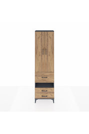 Arges Dolap 3 Raflı 3 Çekmeceli Tek Askılı 60x30x221 Antrasit-Çam