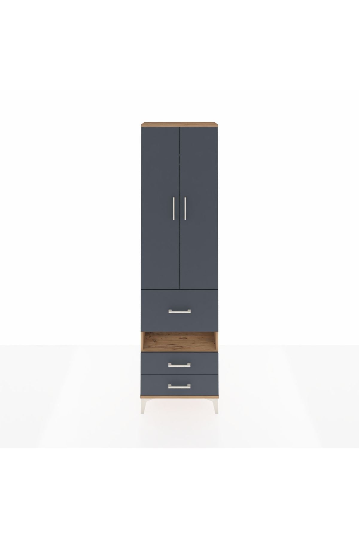 Arges Dolap 3 Raflı 3 Çekmeceli Tek Askılı 60x30x221 - S29M103V8A
