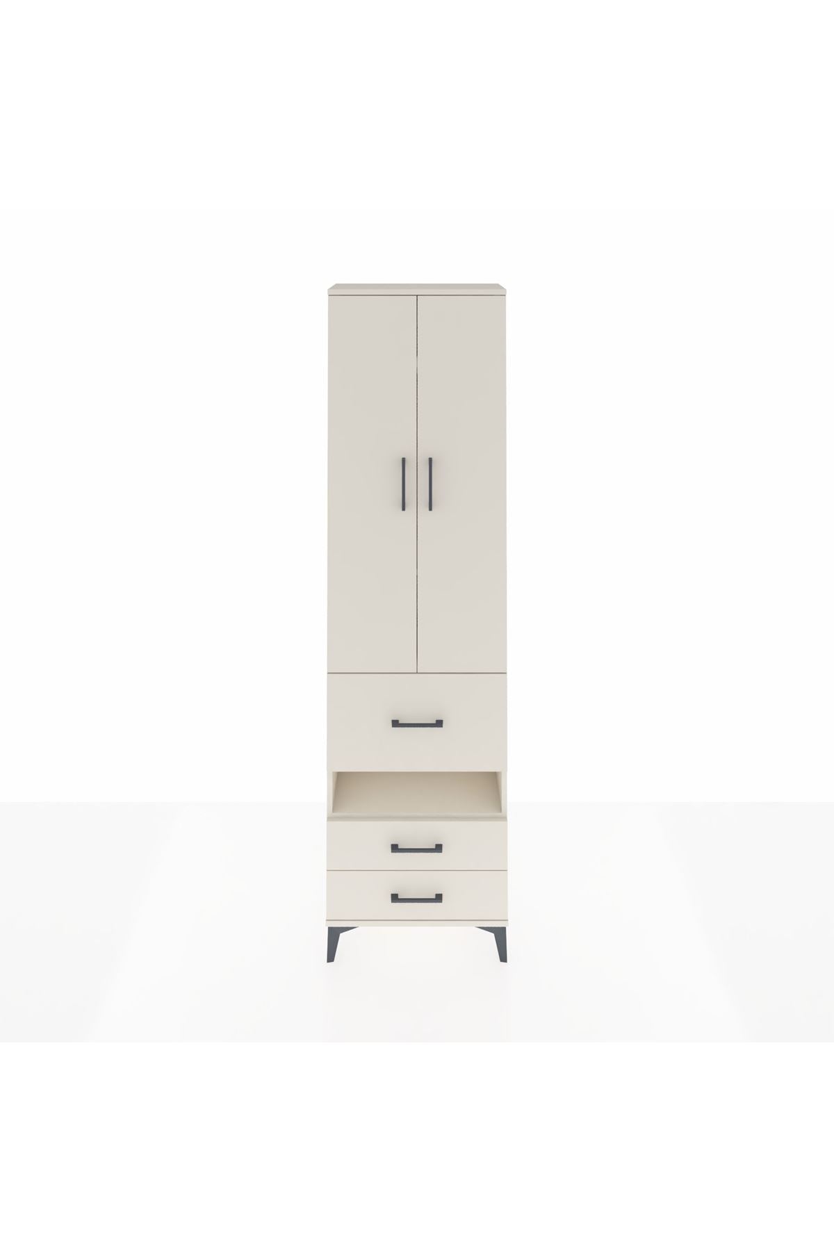 Arges Dolap 4 Raflı 3 Çekmeceli 2 Kapaklı 60x30x221 Aytaşı-Aytaşı