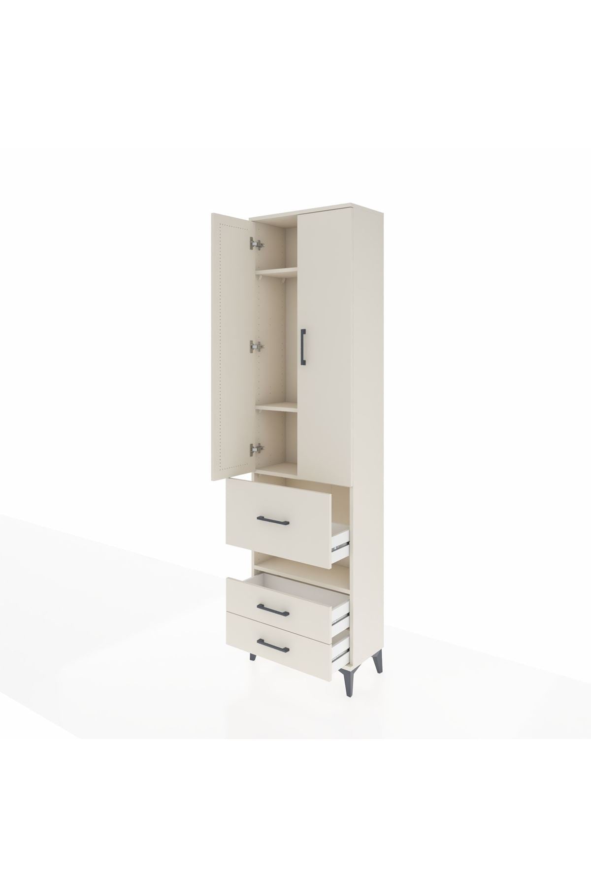 Arges Dolap 4 Raflı 3 Çekmeceli 2 Kapaklı 60x30x221 Aytaşı-Aytaşı