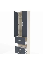 Arges Dolap 4 Raflı 3 Çekmeceli 2 Kapaklı 60x30x221 Aytaşı-Antrasit