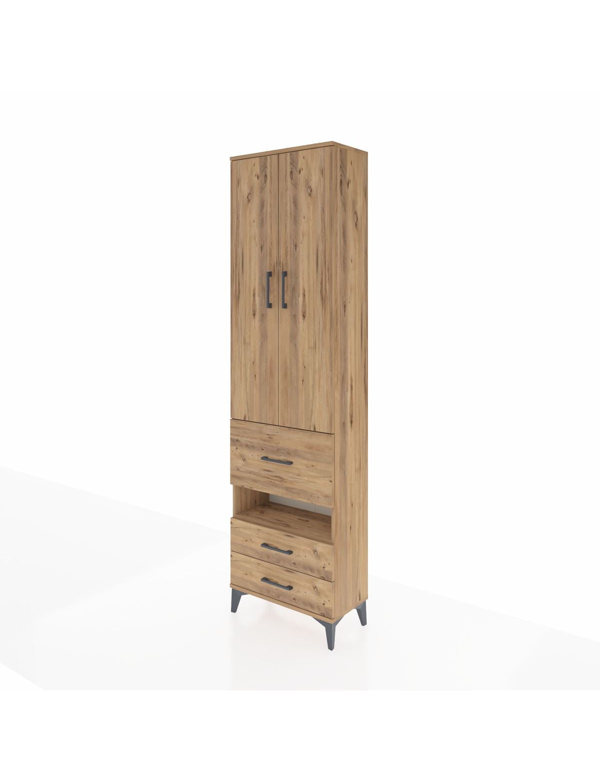 Arges Dolap 4 Raflı 3 Çekmeceli 2 Kapaklı 60x30x221 - S29M104V9A
