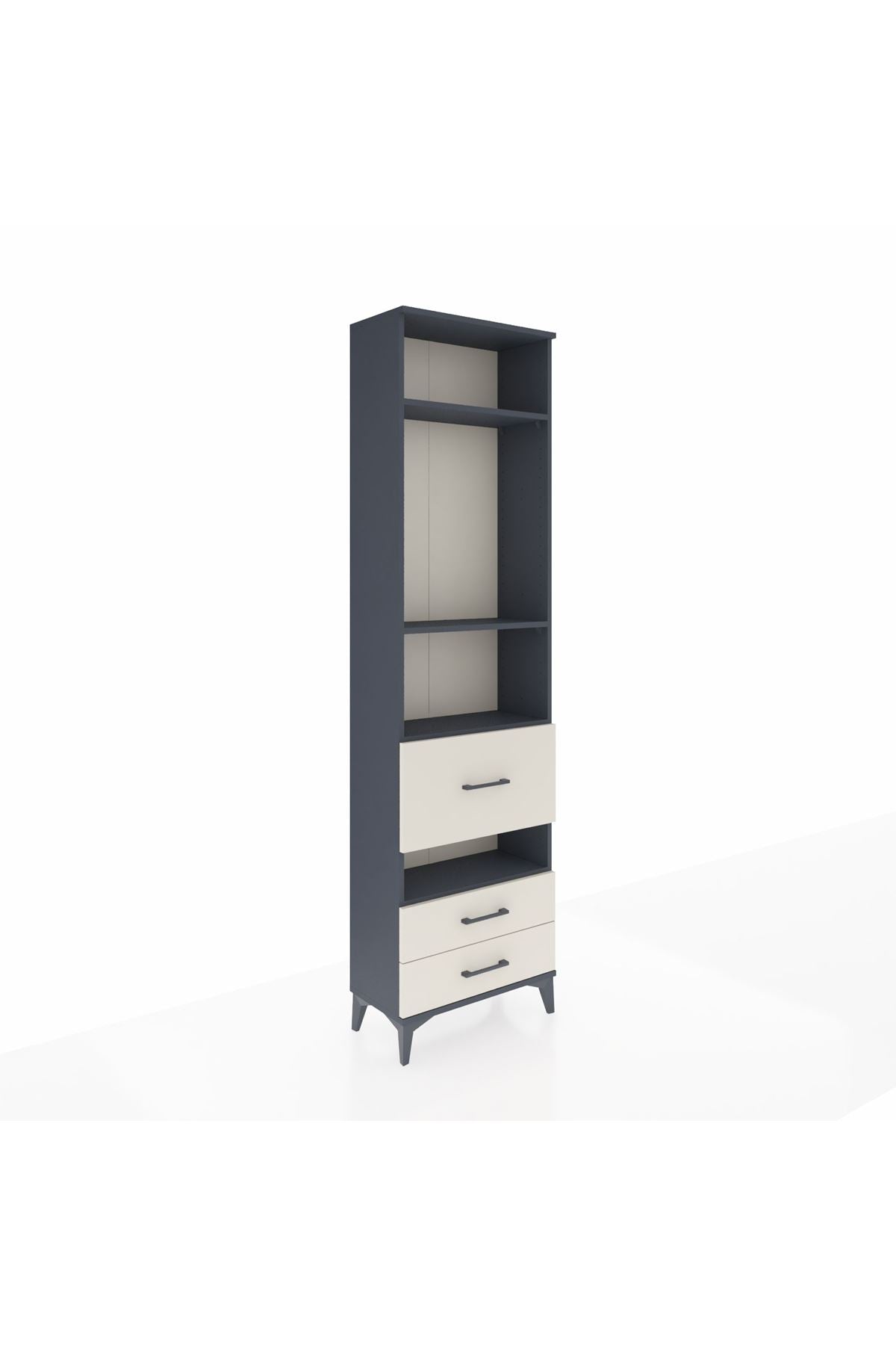 Arges Dolap 4 Raflı 3 Çekmeceli 60x30x221 Antrasit-Aytaşı