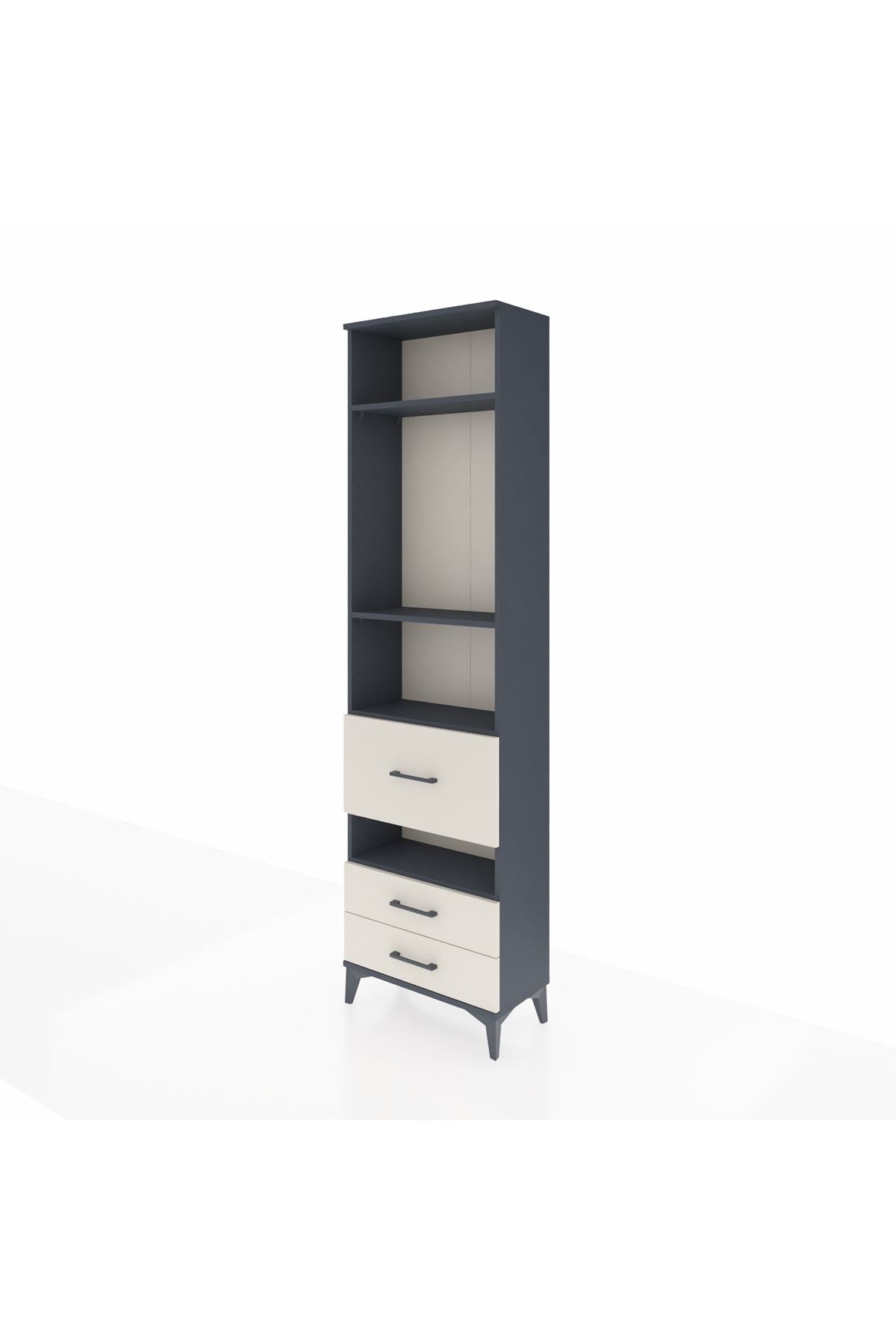 Arges Dolap 4 Raflı 3 Çekmeceli 60x30x221 Antrasit-Aytaşı