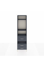 Arges Dolap 4 Raflı 3 Çekmeceli 60x30x221 Antrasit-Antrasit