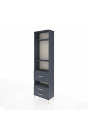 Arges Dolap 4 Raflı 3 Çekmeceli 60x30x221 Antrasit-Antrasit