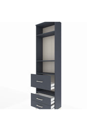 Arges Dolap 4 Raflı 3 Çekmeceli 60x30x221 Antrasit-Antrasit
