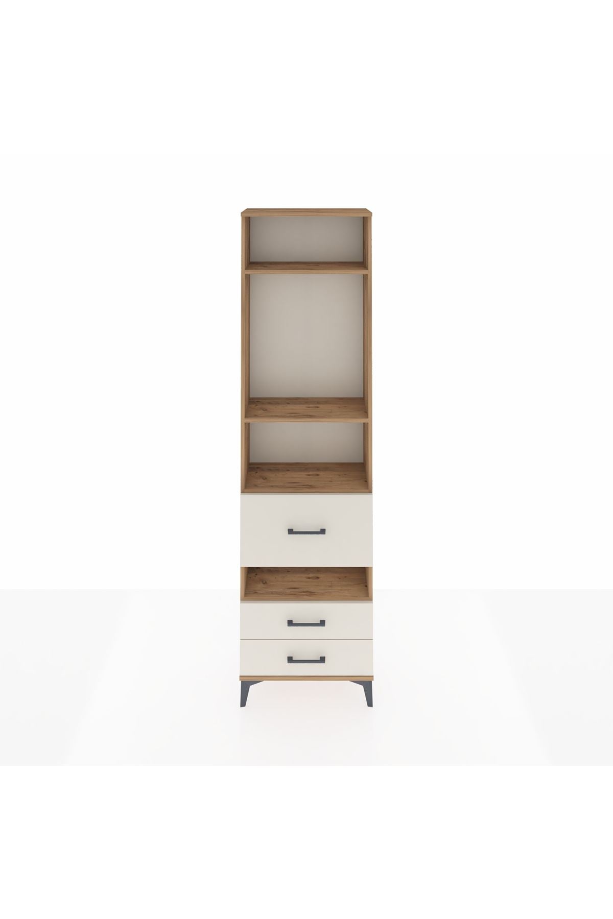 Arges Dolap 4 Raflı 3 Çekmeceli 60x30x221 Çam-Aytaşı