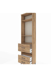 Arges Dolap 4 Raflı 3 Çekmeceli 60x30x221 Çam-Çam