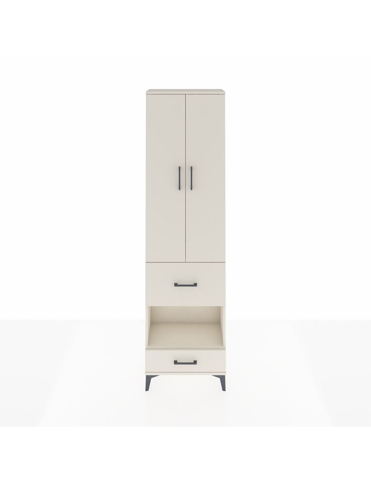 Arges Dolap 3 Raflı 2 Çekmeceli Tek Askılı 60x30x221 Aytaşı-Aytaşı