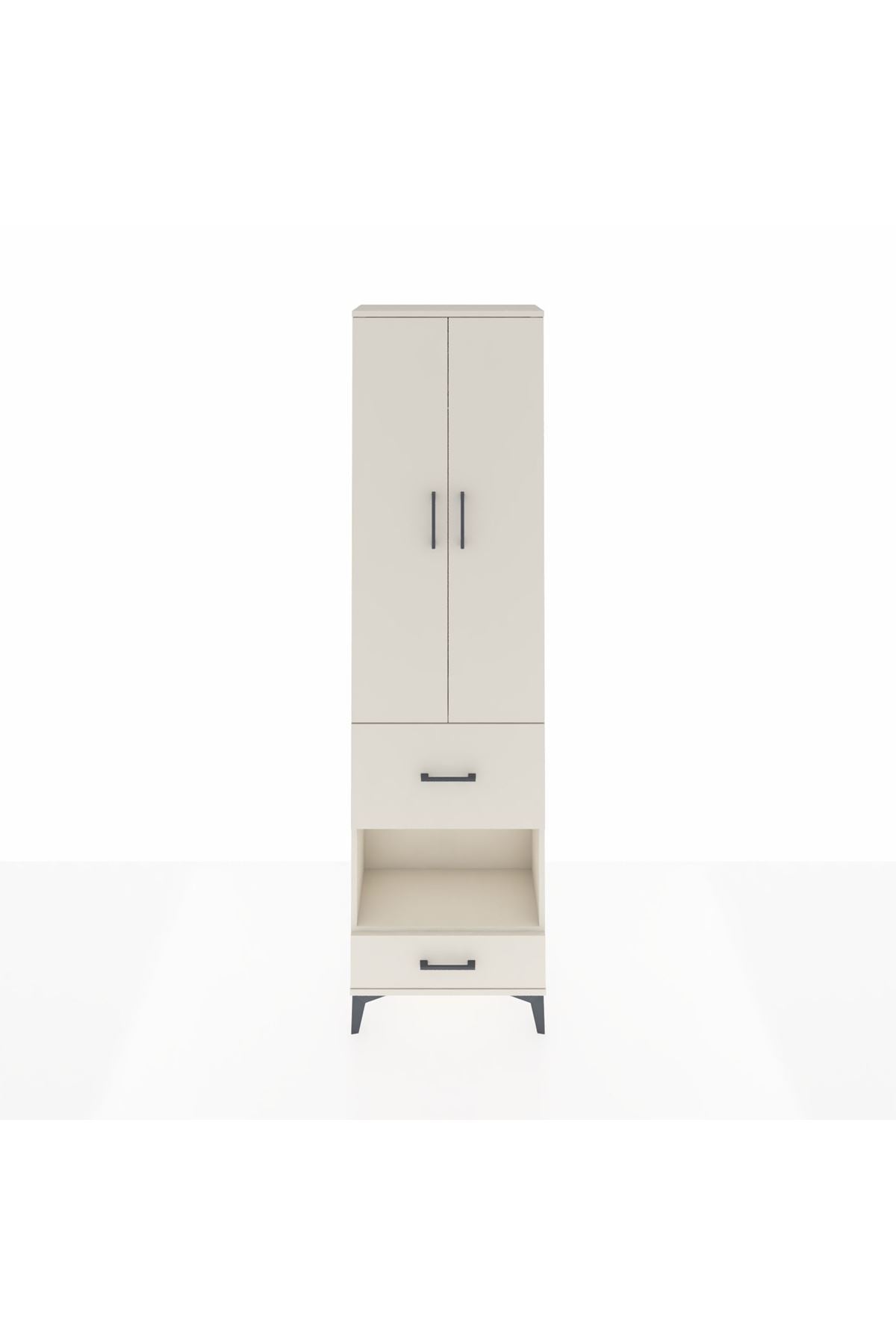 Arges Dolap 3 Raflı 2 Çekmeceli Tek Askılı 60x30x221 Aytaşı-Aytaşı