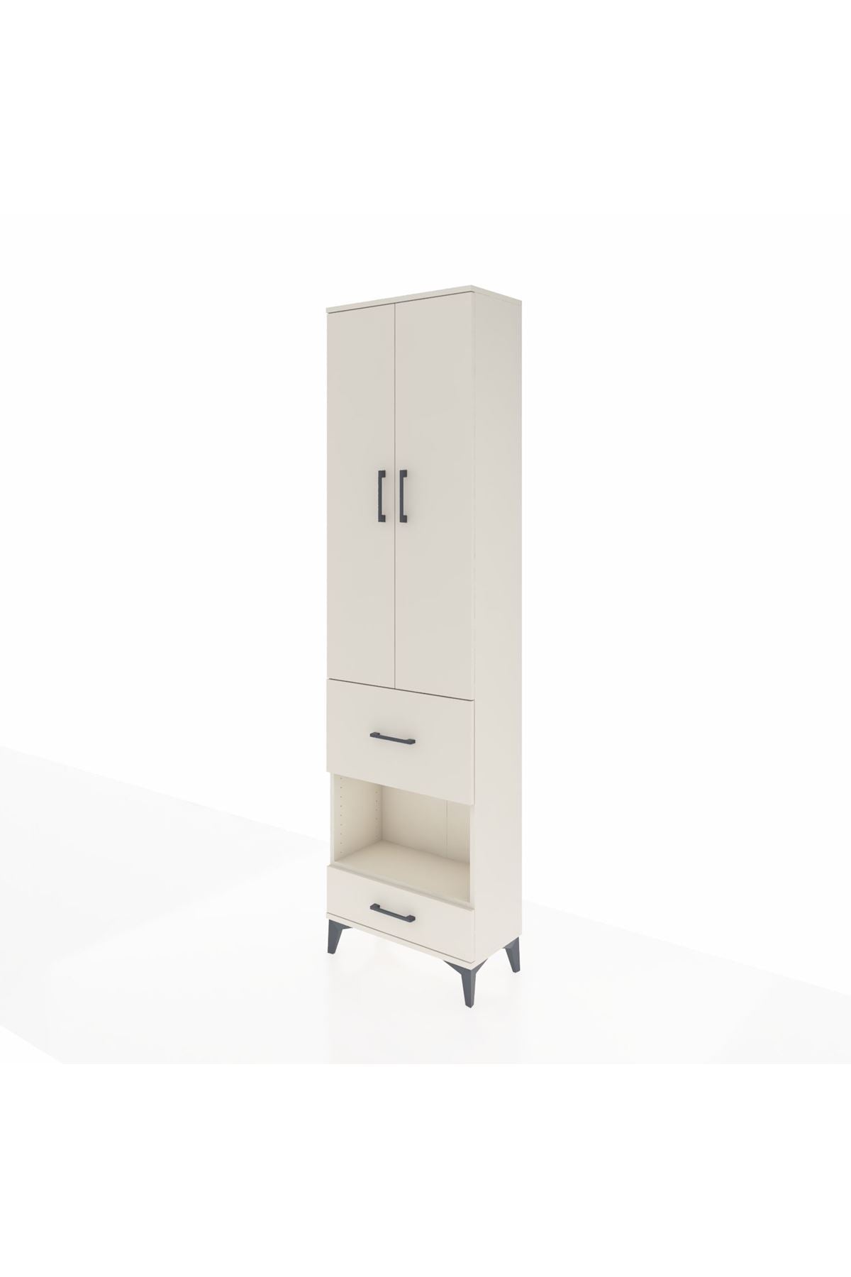 Arges Dolap 3 Raflı 2 Çekmeceli Tek Askılı 60x30x221 Aytaşı-Aytaşı