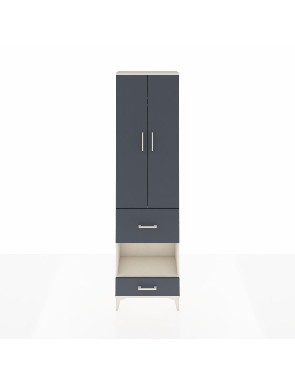 Arges Dolap 3 Raflı 2 Çekmeceli Tek Askılı 60x30x221 Aytaşı-Antrasit