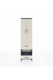 Arges Dolap 3 Raflı 2 Çekmeceli Tek Askılı 60x30x221 Antrasit-Aytaşı