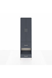 Arges Dolap 3 Raflı 2 Çekmeceli Tek Askılı 60x30x221 Antrasit-Antrasit