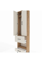 Arges Dolap 3 Raflı 2 Çekmeceli Tek Askılı 60x30x221 Çam-Aytaşı