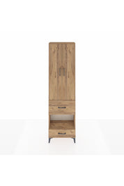 Arges Dolap 3 Raflı 2 Çekmeceli Tek Askılı 60x30x221 Çam-Çam