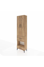 Arges Dolap 3 Raflı 2 Çekmeceli Tek Askılı 60x30x221 Çam-Çam
