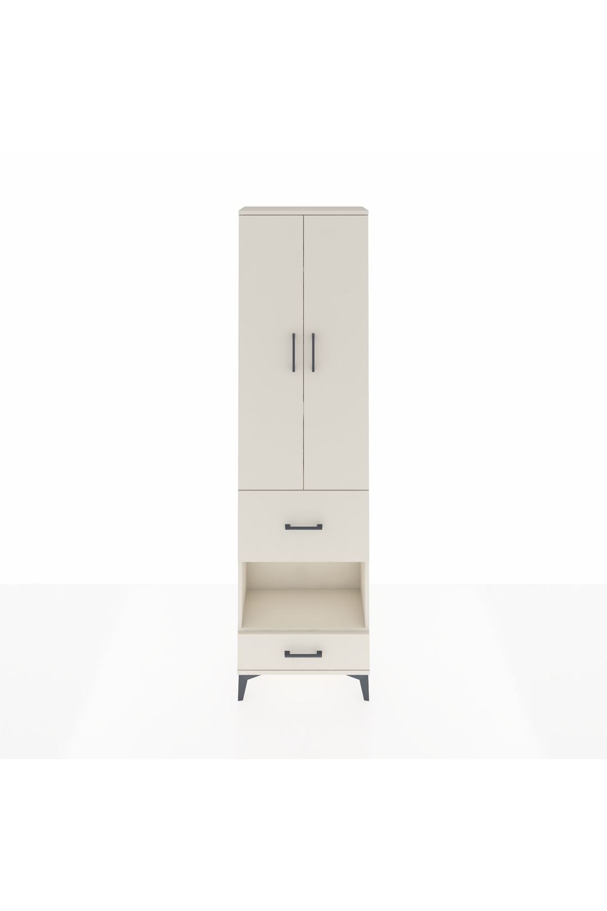 Arges Dolap 4 Raflı 2 Çekmeceli 2 Kapaklı 60x30x221 Aytaşı-Aytaşı