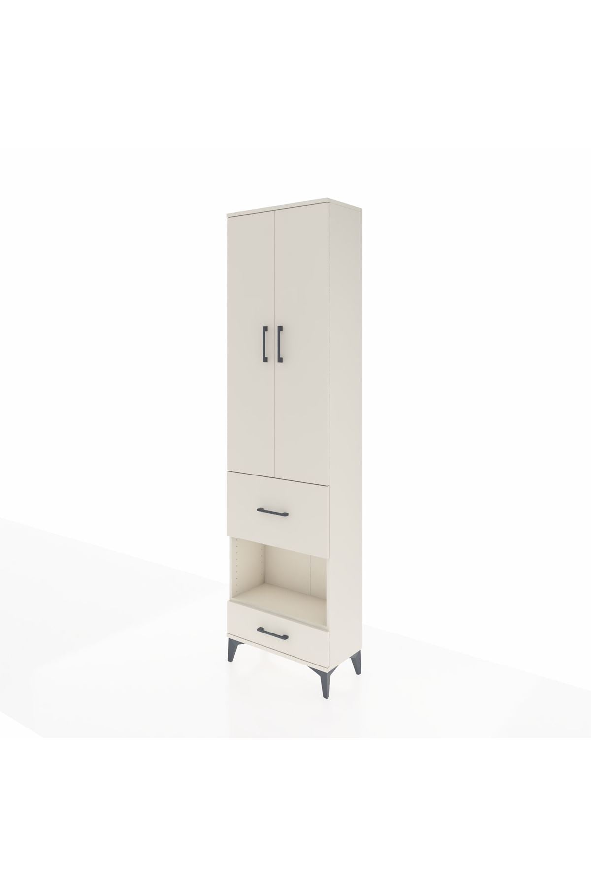 Arges Dolap 4 Raflı 2 Çekmeceli 2 Kapaklı 60x30x221 Aytaşı-Aytaşı