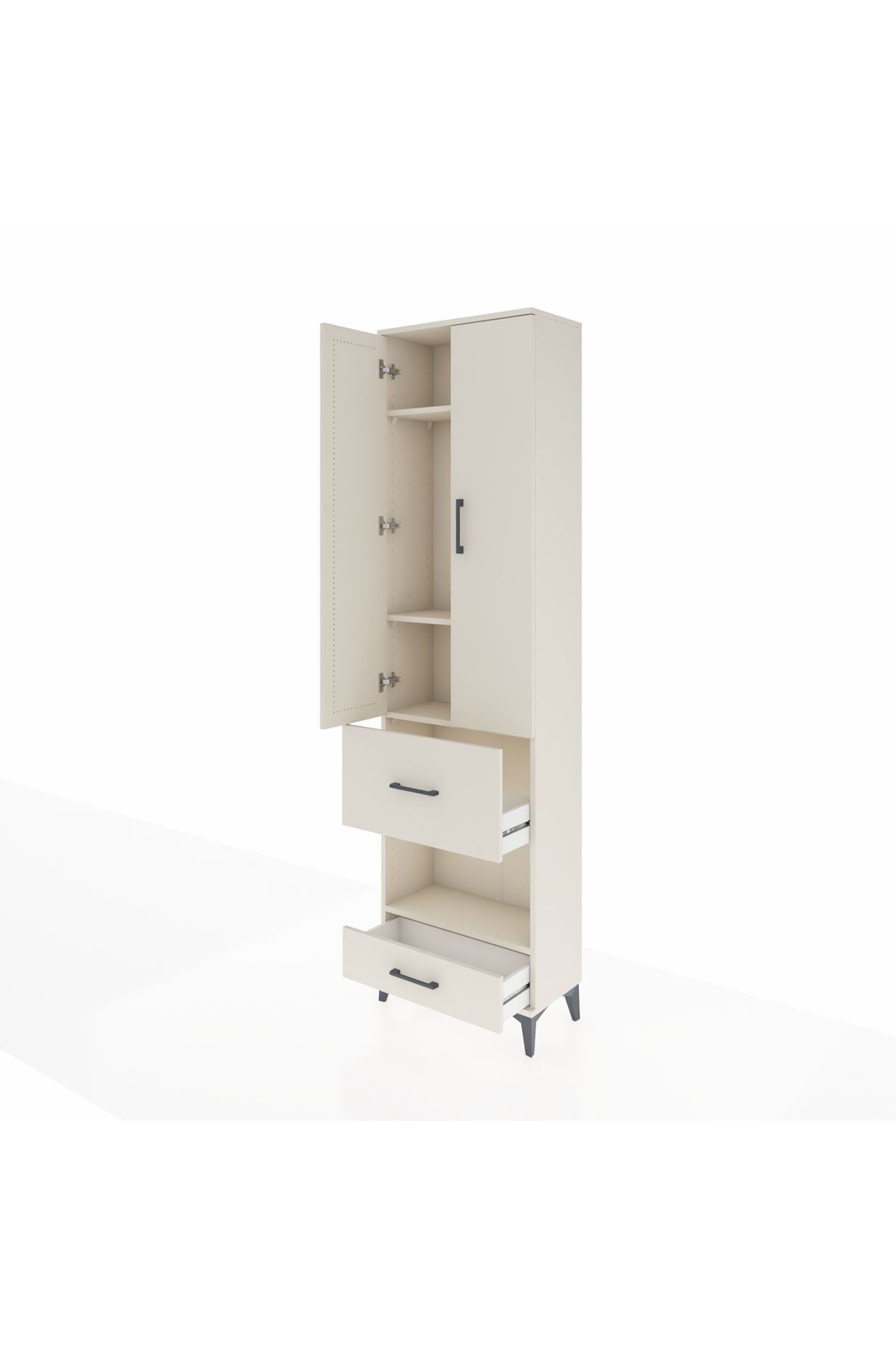 Arges Dolap 4 Raflı 2 Çekmeceli 2 Kapaklı 60x30x221 Aytaşı-Aytaşı