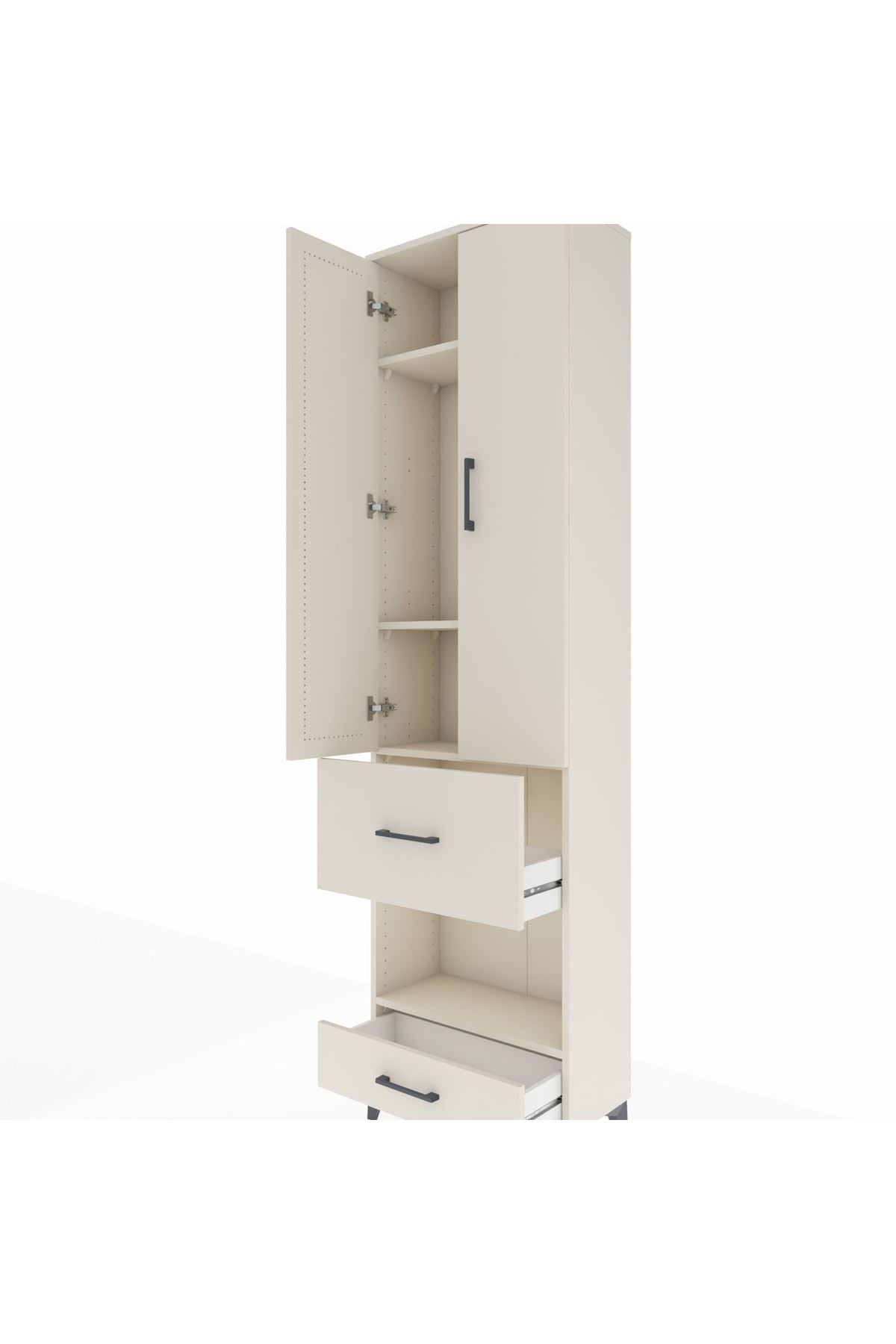 Arges Dolap 4 Raflı 2 Çekmeceli 2 Kapaklı 60x30x221 Aytaşı-Aytaşı