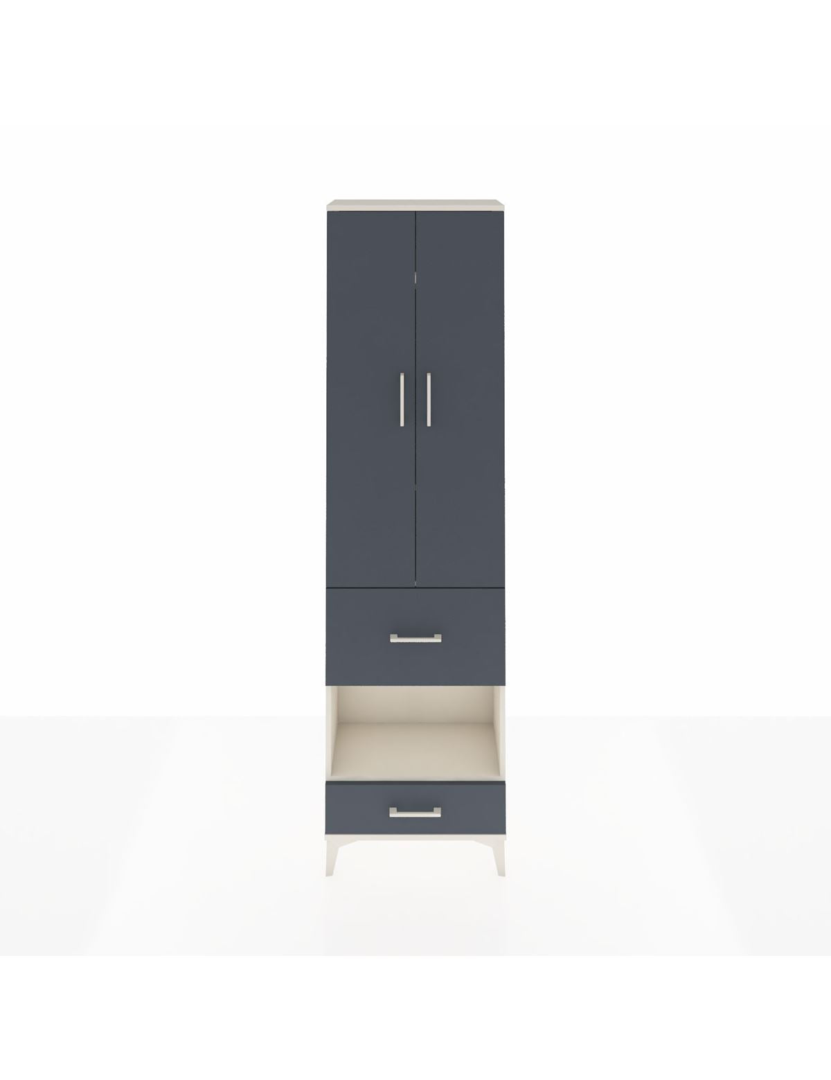 Arges Dolap 4 Raflı 2 Çekmeceli 2 Kapaklı 60x30x221 Aytaşı-Antrasit