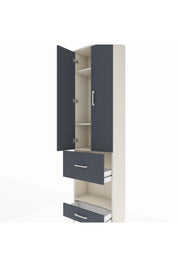 Arges Dolap 4 Raflı 2 Çekmeceli 2 Kapaklı 60x30x221 Aytaşı-Antrasit