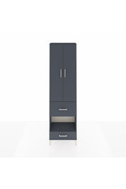 Arges Dolap 4 Raflı 2 Çekmeceli 2 Kapaklı 60x30x221 Antrasit-Antrasit