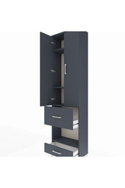 Arges Dolap 4 Raflı 2 Çekmeceli 2 Kapaklı 60x30x221 Antrasit-Antrasit