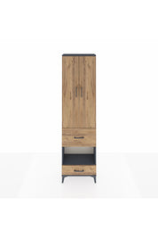 Arges Dolap 4 Raflı 2 Çekmeceli 2 Kapaklı 60x30x221 Antrasit-Çam