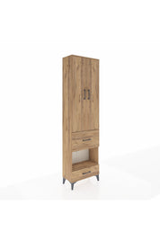 Arges Dolap 4 Raflı 2 Çekmeceli 2 Kapaklı 60x30x221 Çam-Çam