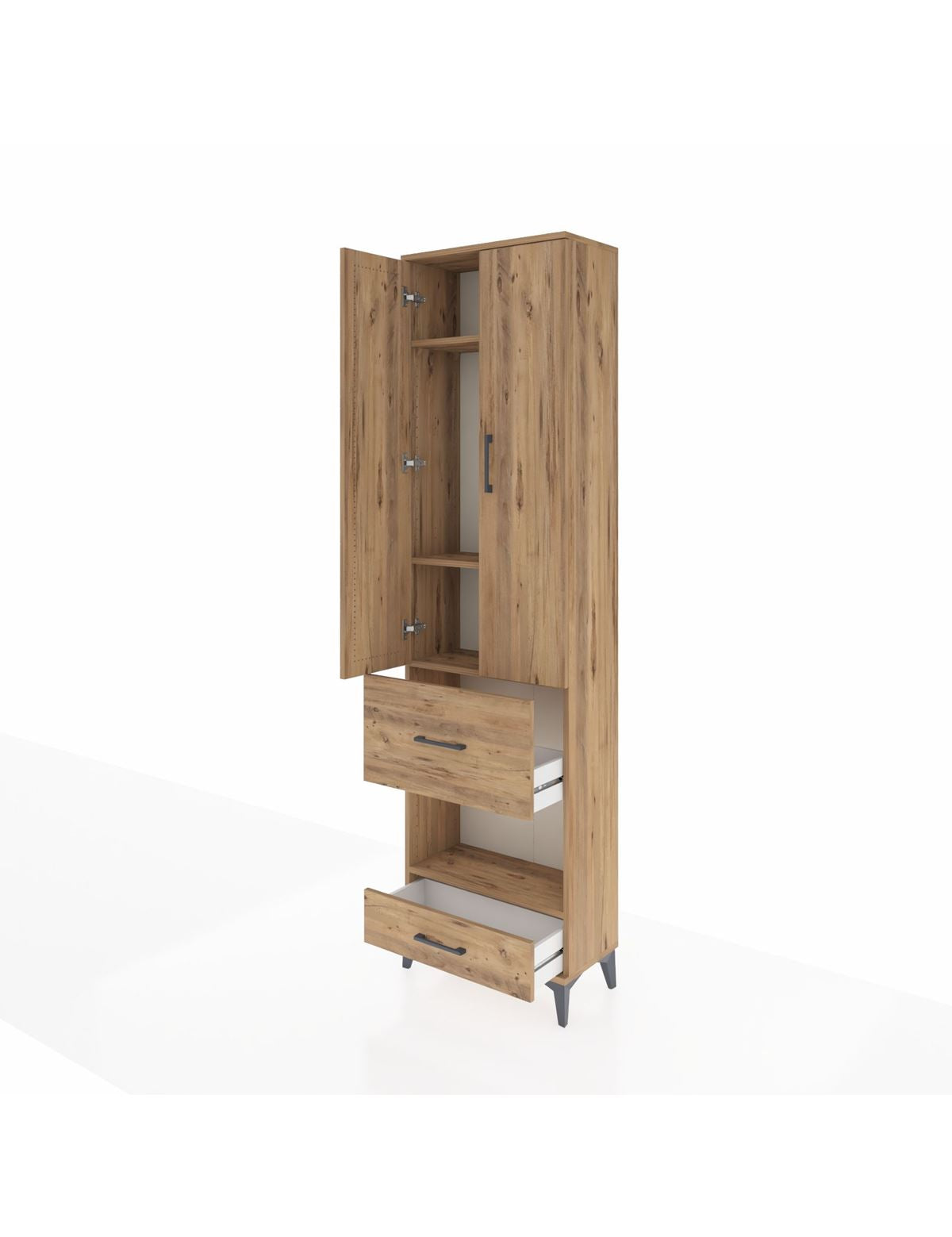 Arges Dolap 4 Raflı 2 Çekmeceli 2 Kapaklı 60x30x221 - S29M107V9A