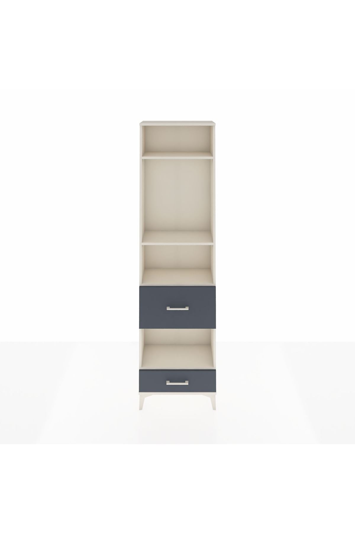 Arges Dolap 4 Raflı 2 Çekmeceli 60x30x221 Aytaşı-Antrasit