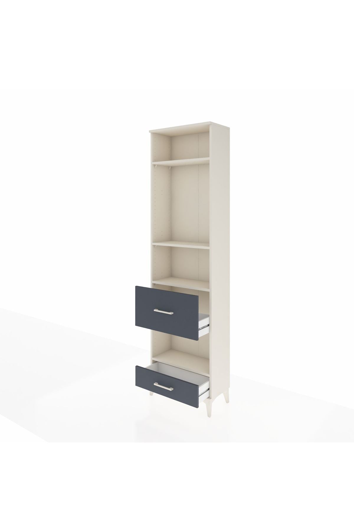 Arges Dolap 4 Raflı 2 Çekmeceli 60x30x221 Aytaşı-Antrasit