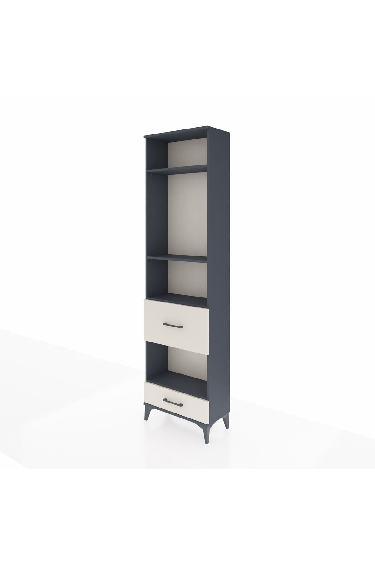 Arges Dolap 4 Raflı 2 Çekmeceli 60x30x221 Antrasit-Aytaşı