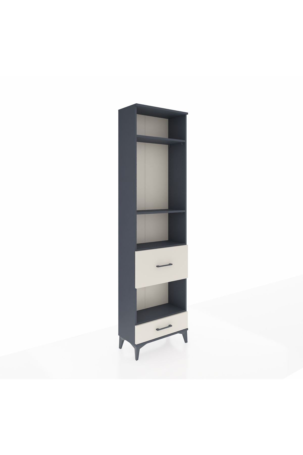 Arges Dolap 4 Raflı 2 Çekmeceli 60x30x221 Antrasit-Aytaşı