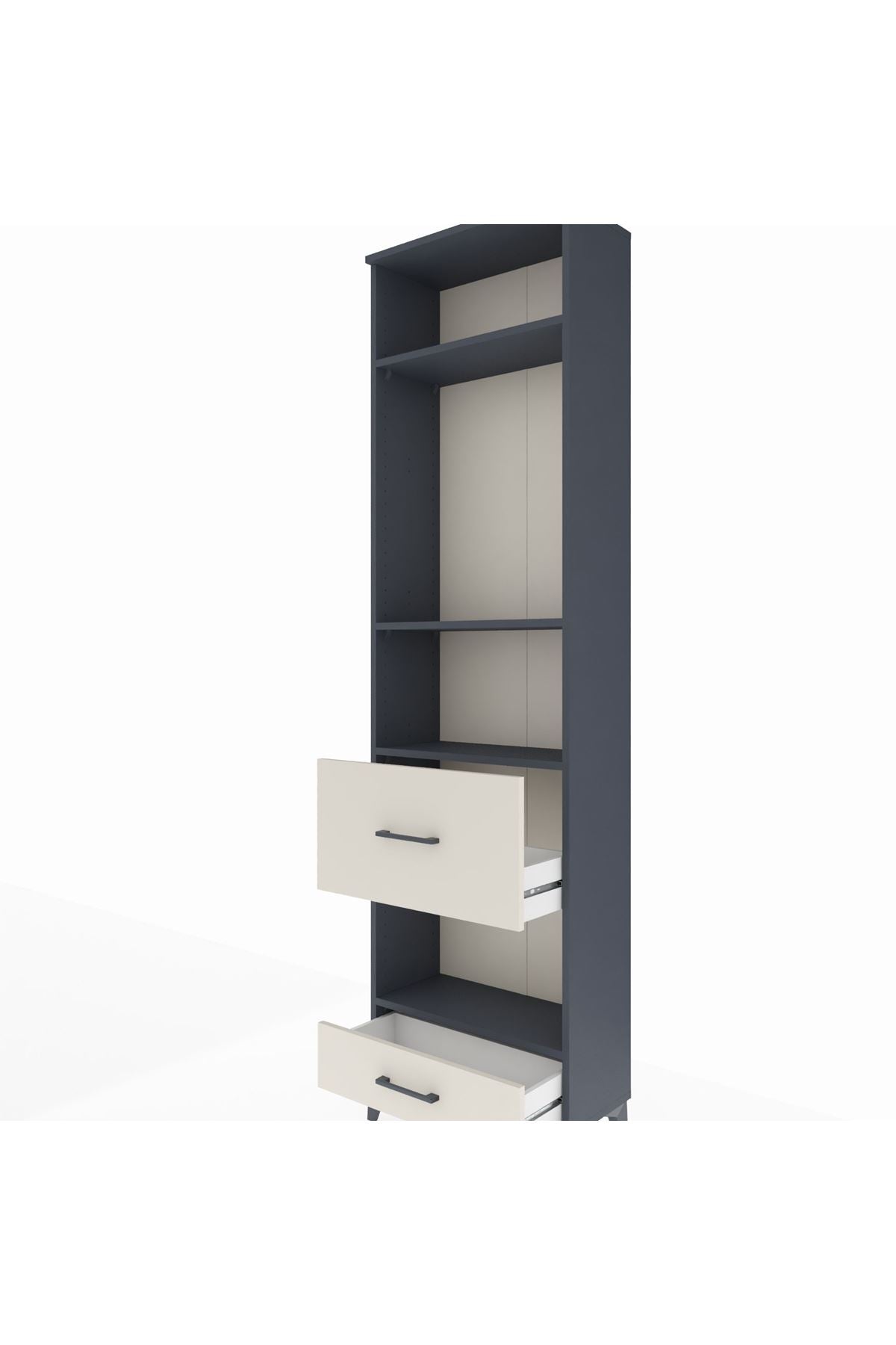 Arges Dolap 4 Raflı 2 Çekmeceli 60x30x221 Antrasit-Aytaşı