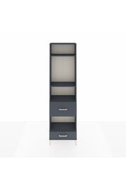 Arges Dolap 4 Raflı 2 Çekmeceli 60x30x221 Antrasit-Antrasit