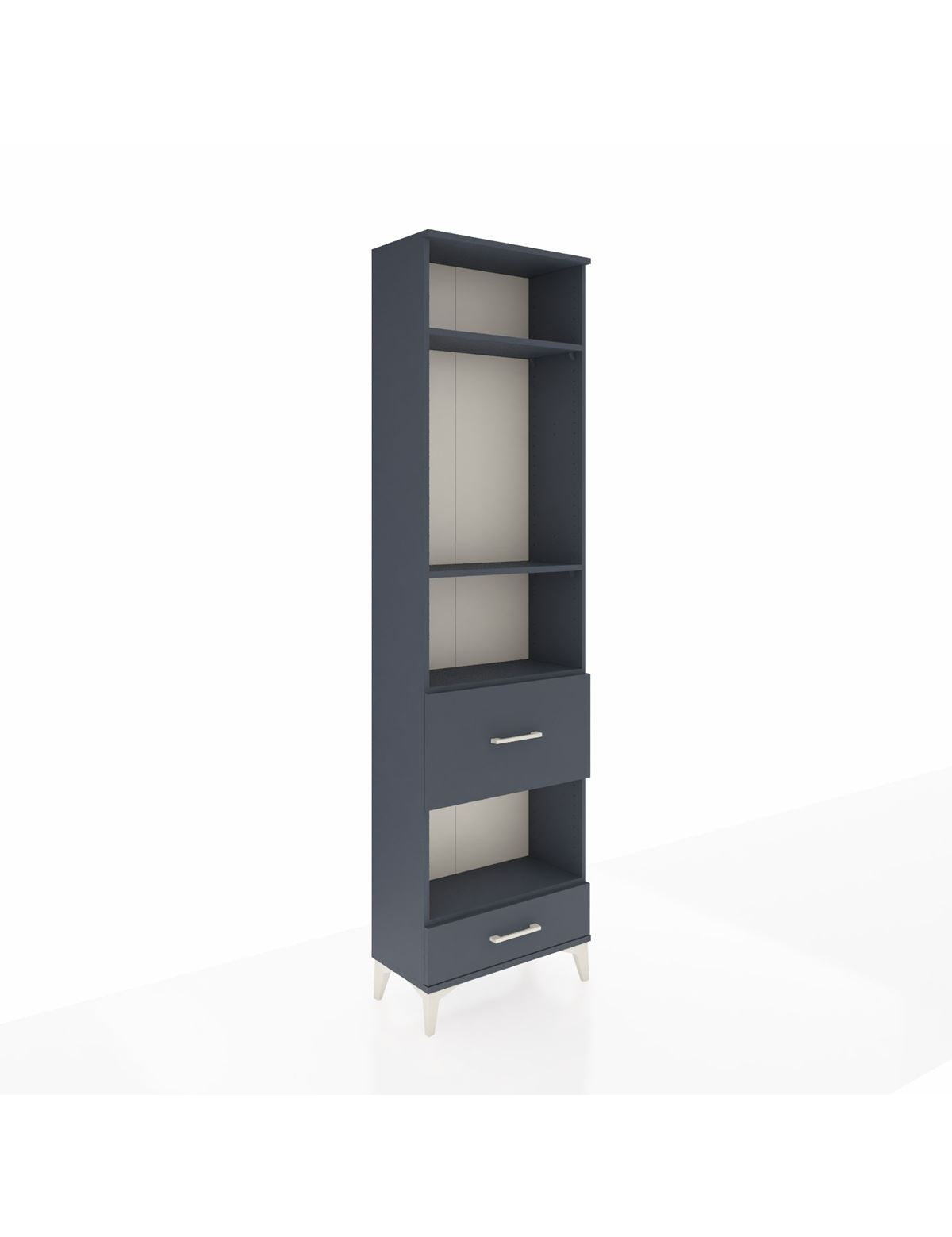 Arges Dolap 4 Raflı 2 Çekmeceli 60x30x221 Antrasit-Antrasit