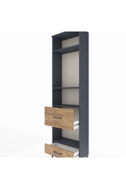 Arges Dolap 4 Raflı 2 Çekmeceli 60x30x221 Antrasit-Çam