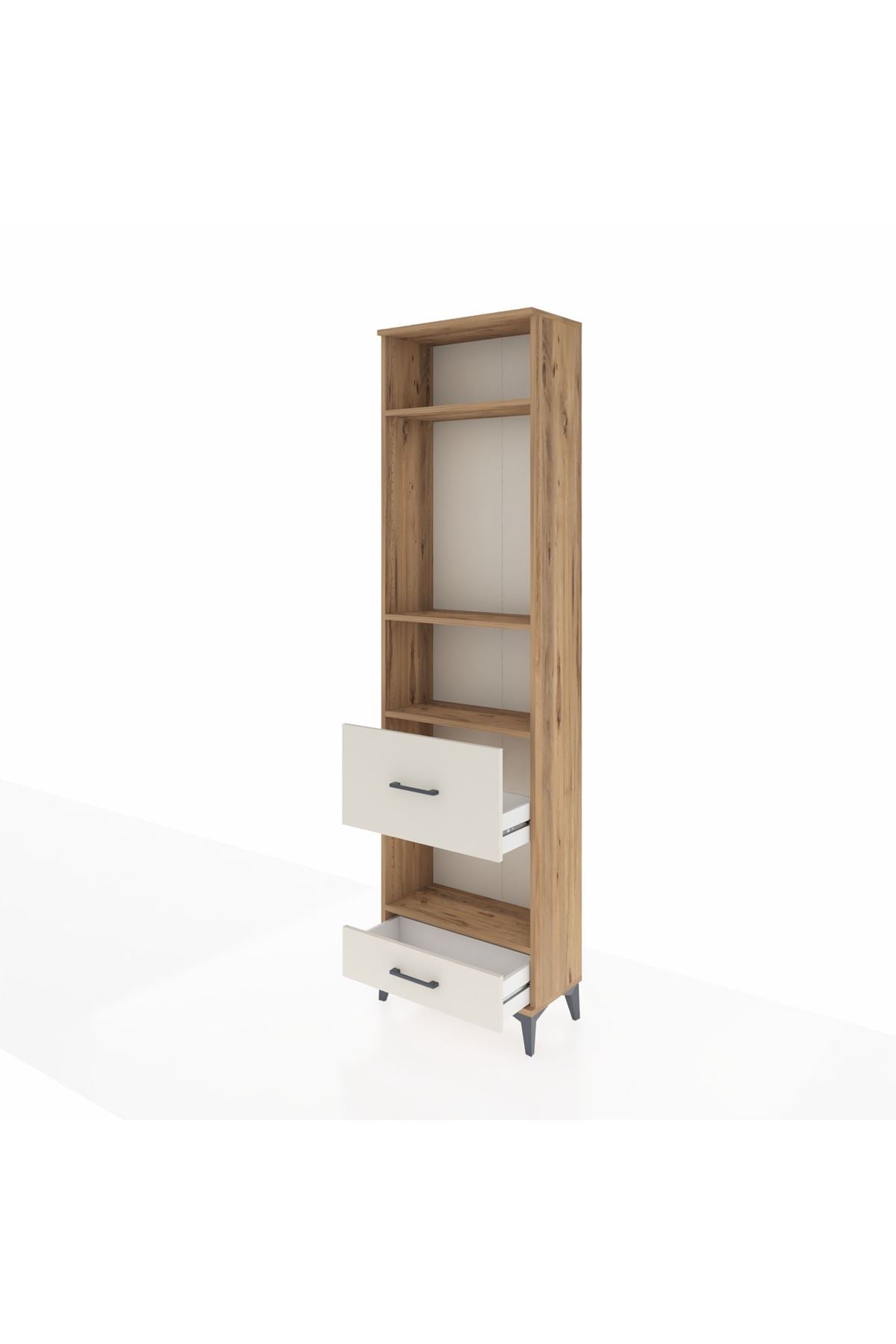 Arges Dolap 4 Raflı 2 Çekmeceli 60x30x221 Çam-Aytaşı