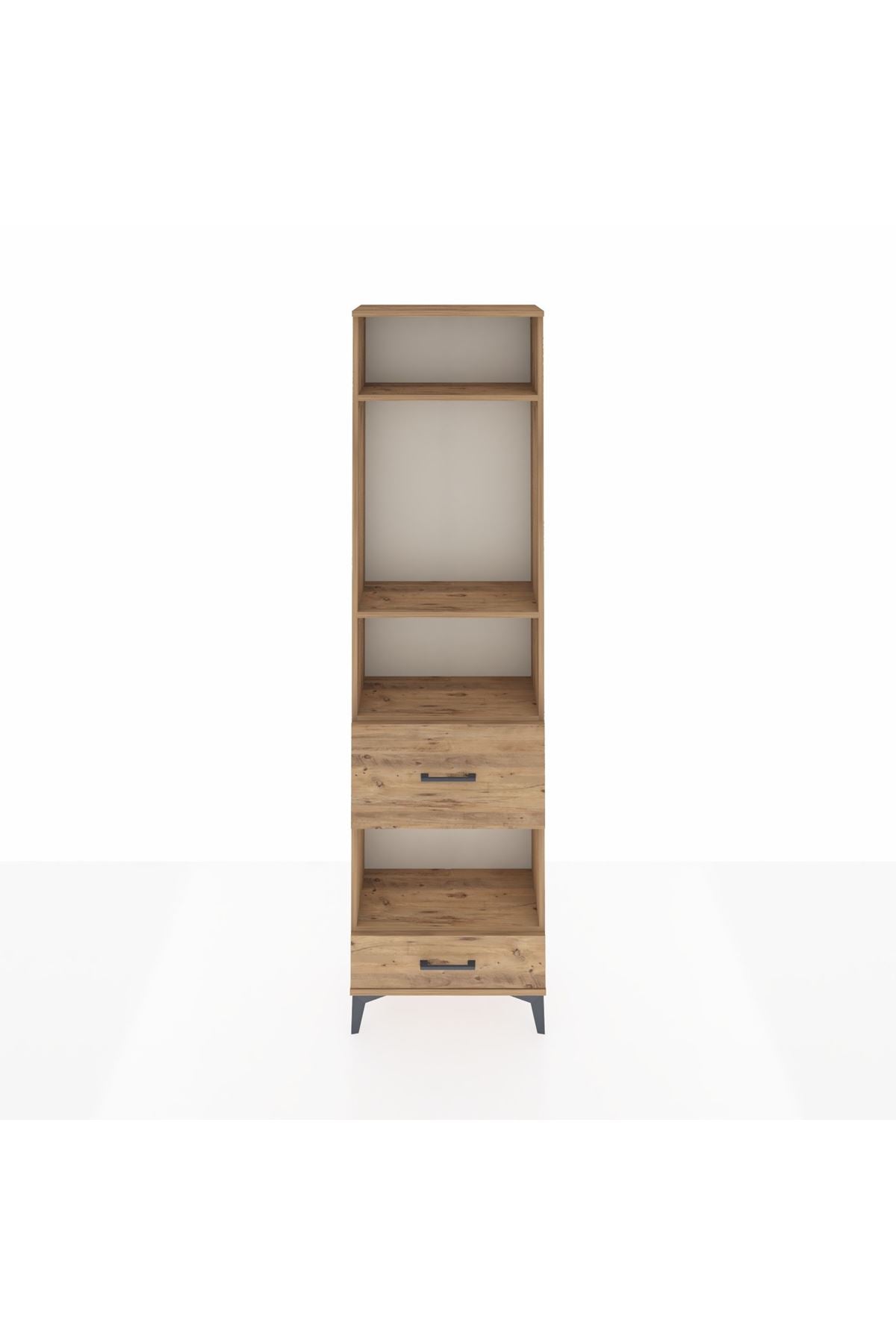 Arges Dolap 4 Raflı 2 Çekmeceli 60x30x221 Çam-Çam