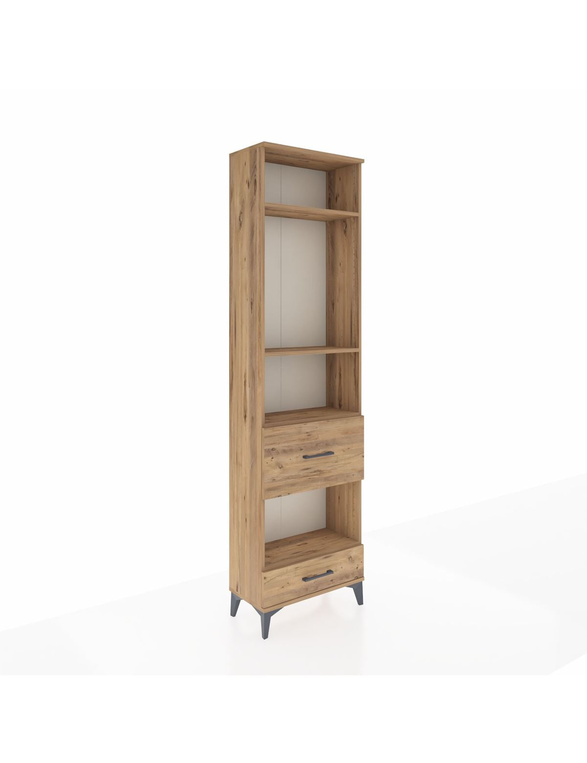 Arges Dolap 4 Raflı 2 Çekmeceli 60x30x221 Çam-Çam