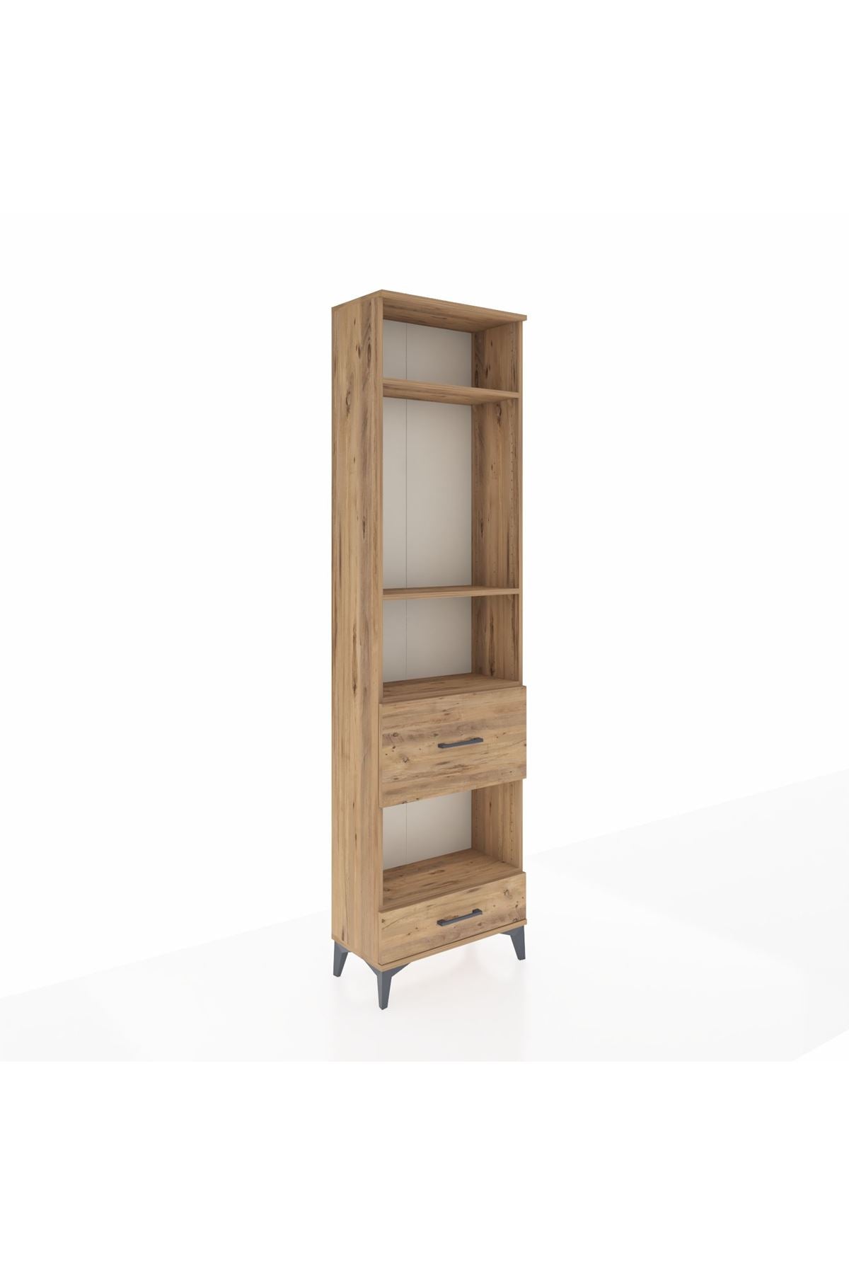 Arges Dolap 4 Raflı 2 Çekmeceli 60x30x221 Çam-Çam