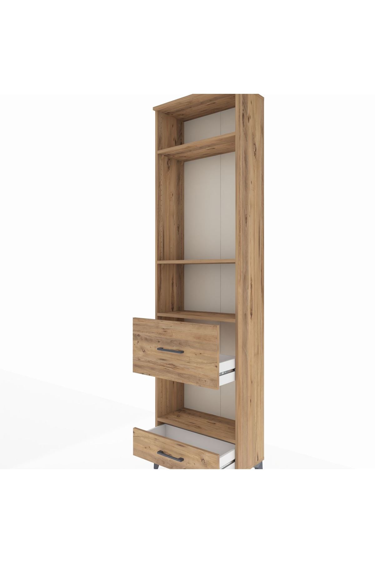 Arges Dolap 4 Raflı 2 Çekmeceli 60x30x221 Çam-Çam