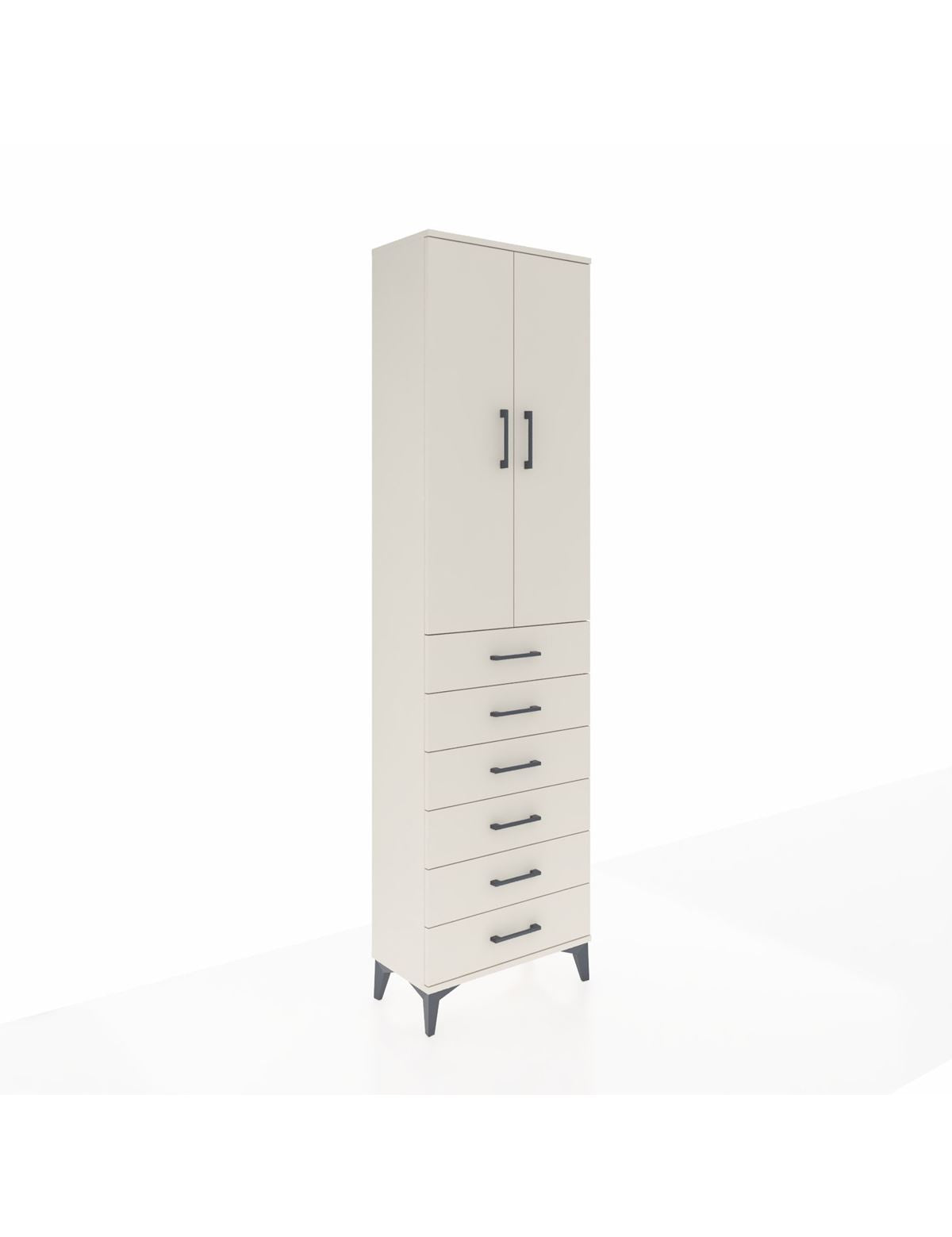 Arges Dolap 2 Raflı 6 Çekmeceli Tek Askılı 60x30x221 Aytaşı-Aytaşı