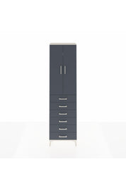 Arges Dolap 2 Raflı 6 Çekmeceli Tek Askılı 60x30x221 Aytaşı-Antrasit